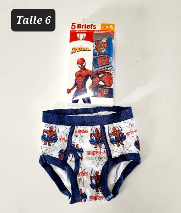Producto - Pack de 5 slip spiderman talle 6