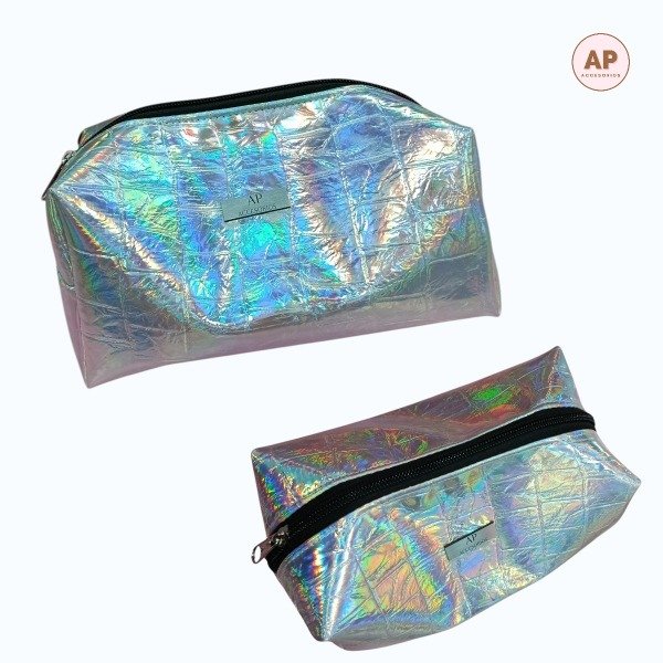 Producto - NECESER CARTU BOX CUERINA PLATEADO TORNASOLADO