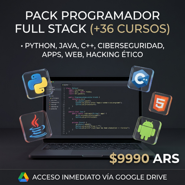 Producto - N8: +36 CURSOS DE PROGRAMACION (+80gb de VIDEOS y PDFs)!