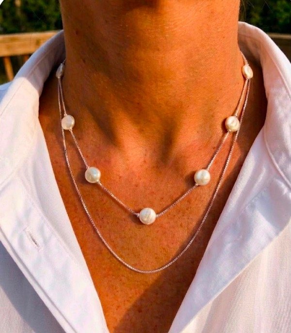Producto - Gargantilla doble Perlas con extensión Plata 925