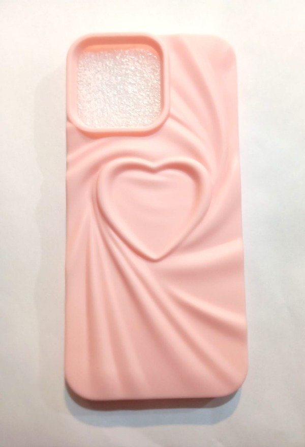 Producto - Funda Premium Corazón 3D Rosa para iPhone 15 Pro