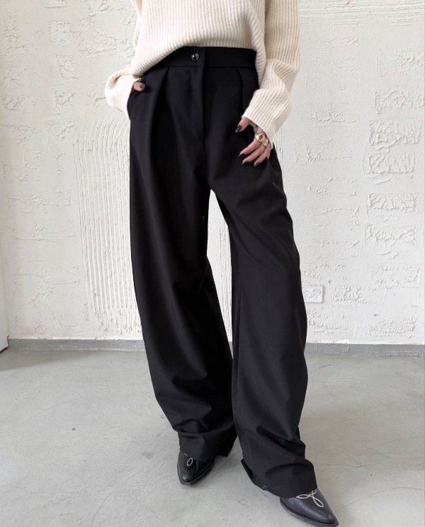 Producto - PANTALÓN SASTRERO PALAZO NEGRO