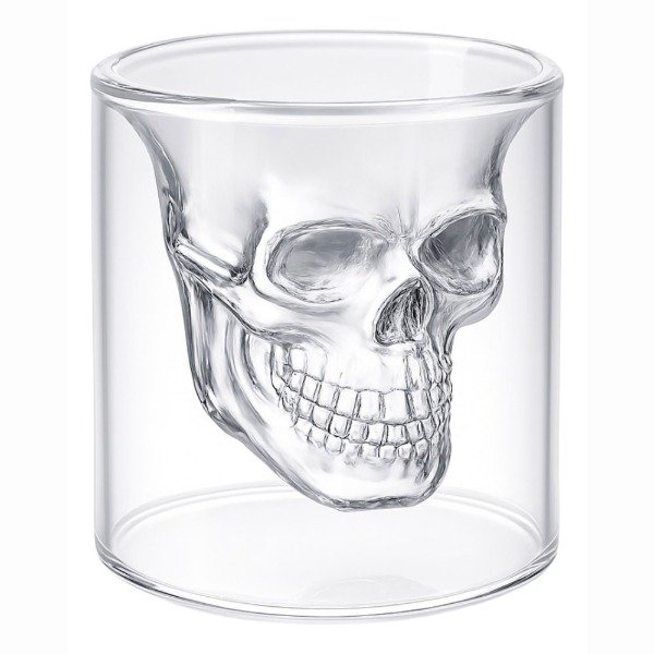 Producto - Vaso Vidrio Calavera 2 en 1 Shot 75 Ml Tequila Whisky