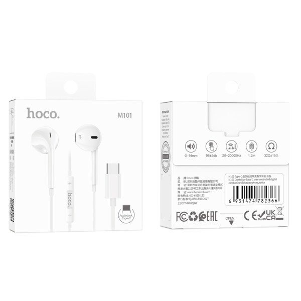 Producto - HOCO - Auricular M101Control volumen, Microfono Tipo C - 0