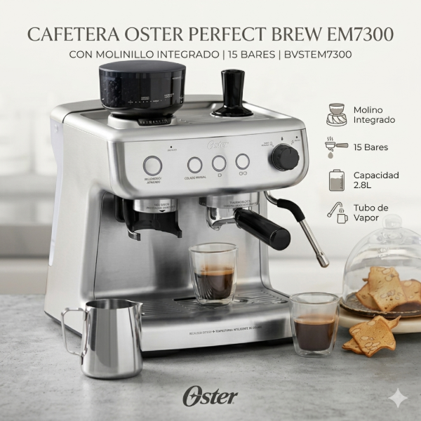 Producto - CAFETERA OSTER PERFECT BREW CON MOLINILLO 15 BARES C/MOLINILLO  EM7300