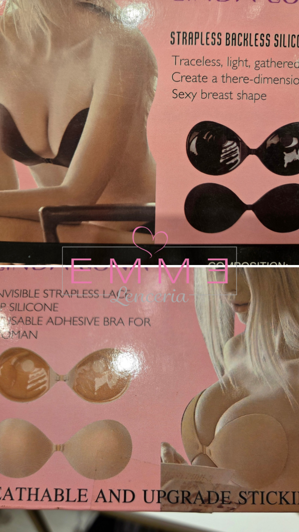 Producto - Tazas adhesivas VIRALES de tela con push up, natural y negro.- 12000 EF