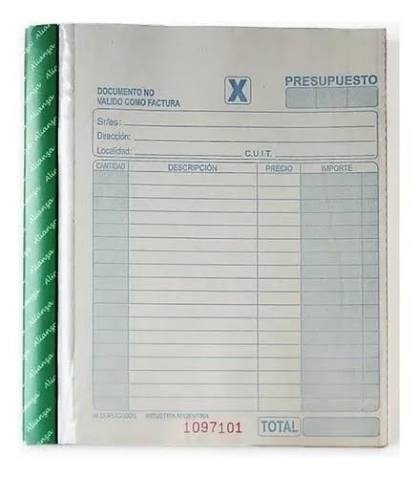 Producto - Talonarios Presupuestos Grandes Alianza