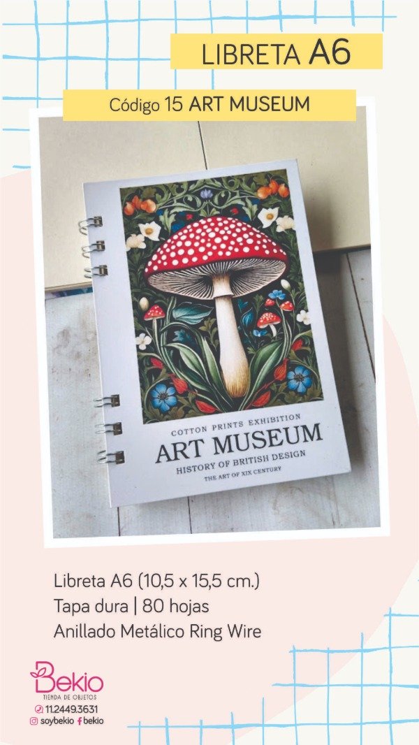 Producto - Libreta A6 - 15 Hongos Art