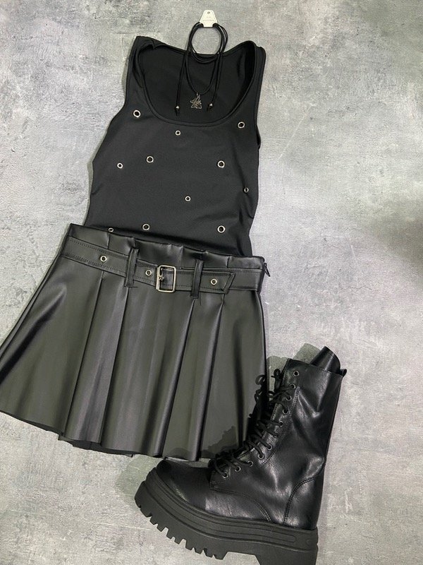 Producto - Shortpollera tableado con cinto