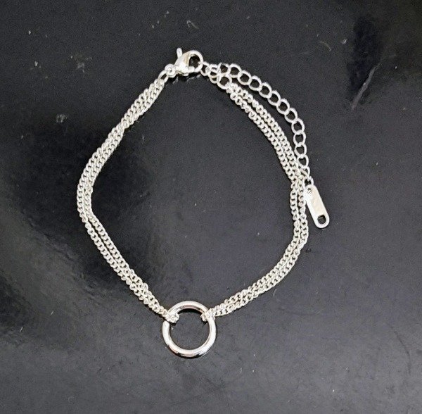 Producto - Pulsera doble Cadena Dije Circulo