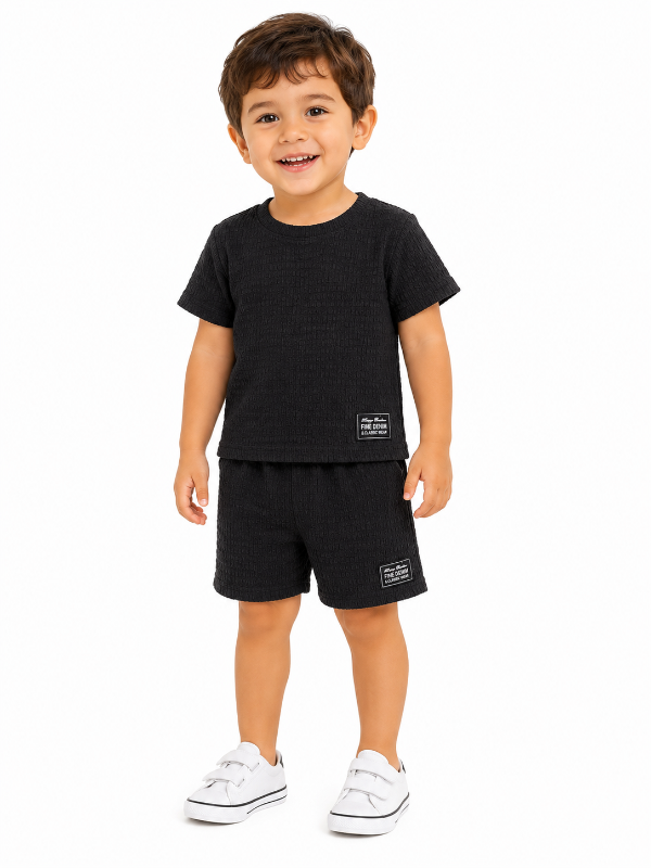 Producto - CONNUNTO WAFLE BEBÉ LISOS SHORT Y REMERA - 3