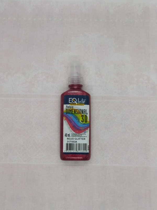 Producto - PINTURA DIMENSIONAL 3D. ROJO GLITTER