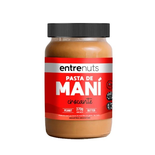 Producto - Pasta de Maní Crocante Entrenuts x 370 Gr - Frasco sin gluten, sin TACC