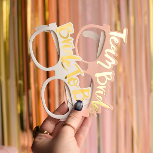 Producto - ANTEOJOS DE CARTÓN "TEAM BRIDE" - PINK - X10 UN