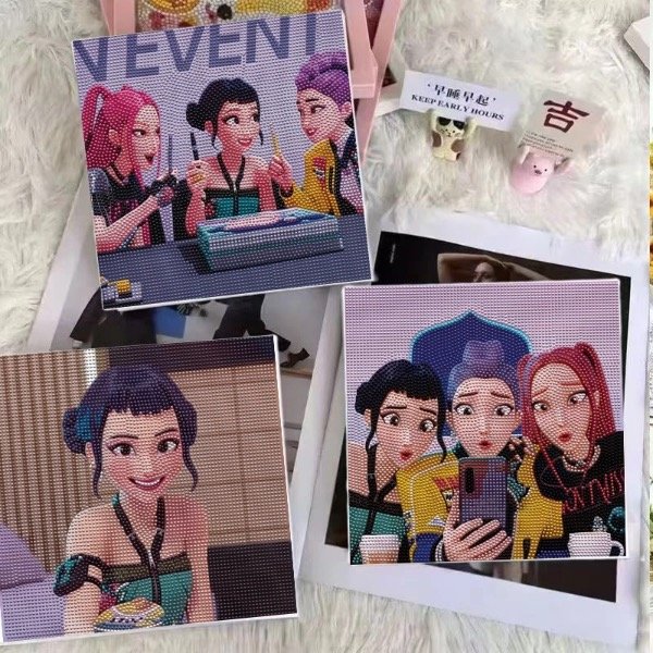 Producto - Cuadro Guerreras Kpop Diamond Painting 20x20cm (surtido)