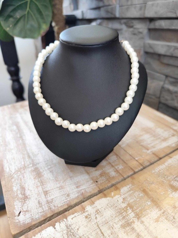 Producto - Collar perlas beige. Grandes.