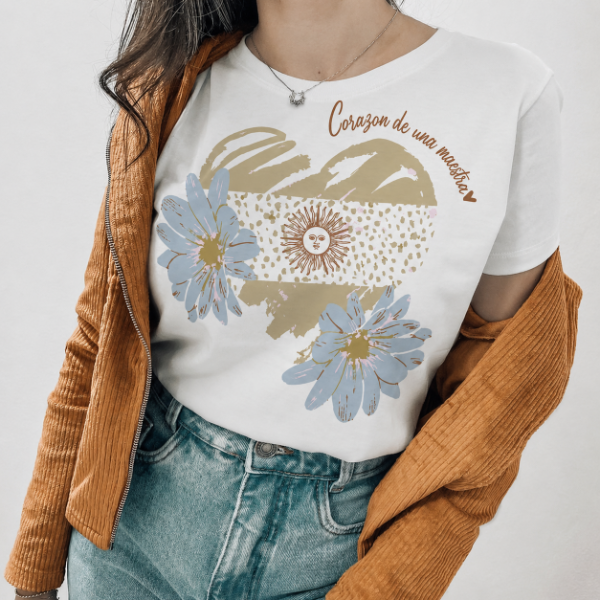 Producto - Remera algodon peinado corazon de maestra - 0