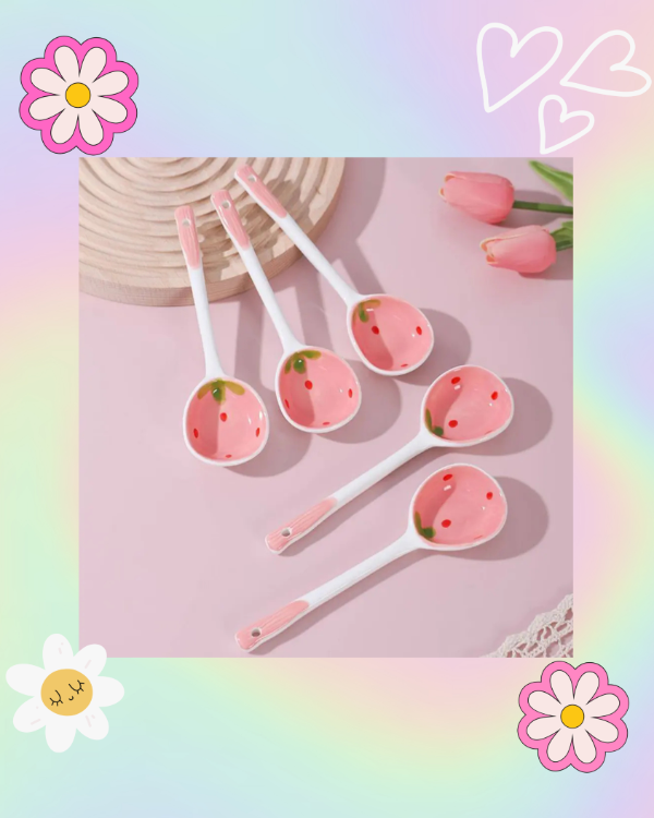 Producto - Cuchara de Sopa Cerámica Fresas