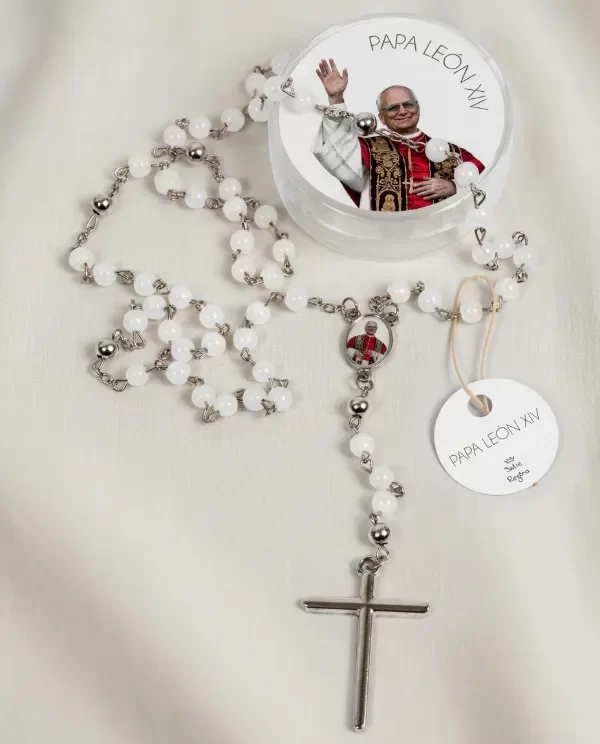 Producto - Rosario blanco Papa León XIV