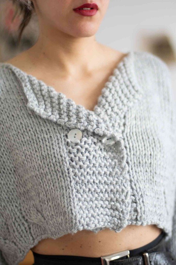 Producto - Sueter Crop Grey Talle: L- - 1