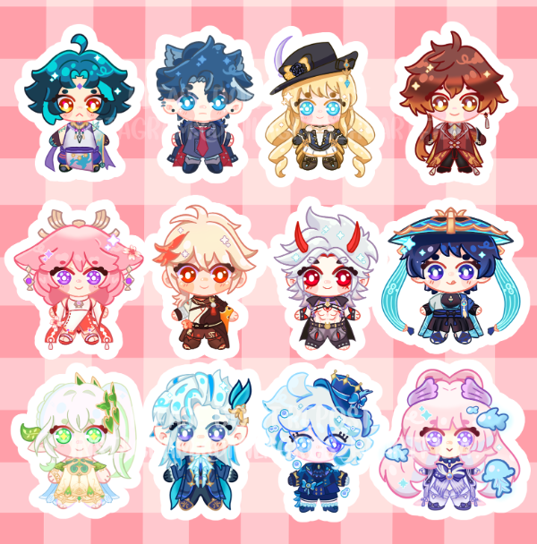 Producto - Sticker Vinilo- Genshin Impact 1