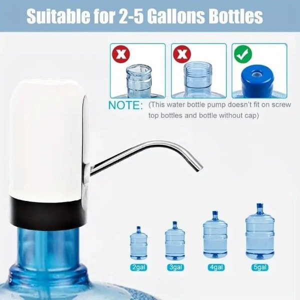 Producto - Bomba Bidones Recargable Usb Color Blanco - 1