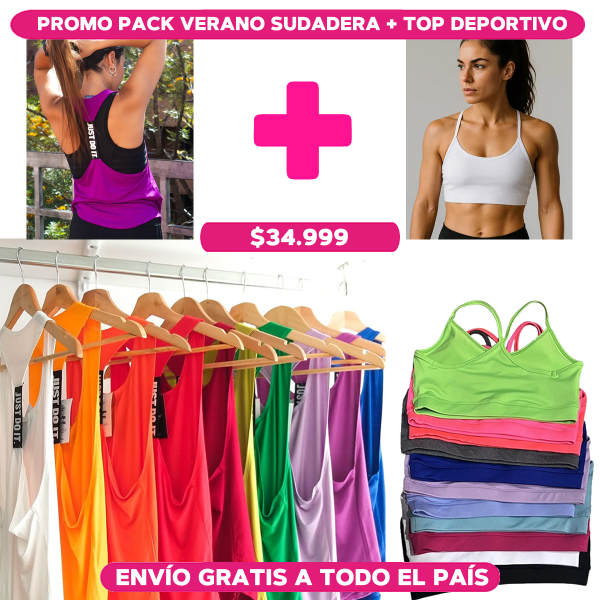 Producto - Promo Pack Verano Sudadera + Top Deportivo Varios Colores