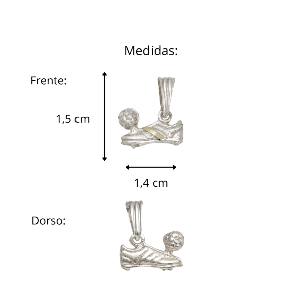 Producto - Dije Botín de Fútbol con Pelota en Plata 925 y Oro - 4
