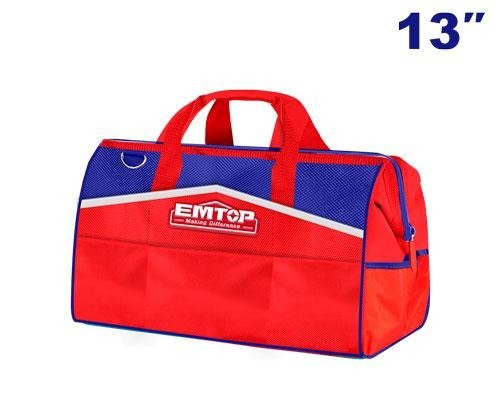 Producto - BOLSO DE HERRAMIENTAS EMTOP 13" ETBG18131 12KG MARCO RÍGIDO BOLSILLOS EXTERNOS