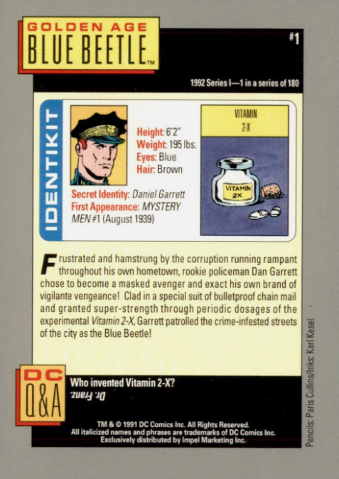 Producto - 1992 Impel DC Comics Cosmic  #1 - Blue Beetle GA - 1