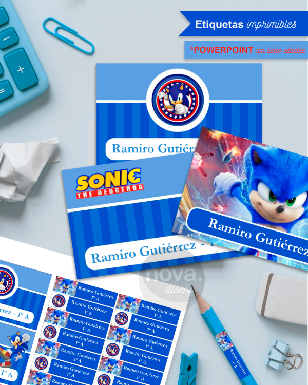 Producto - Kit Imprimible Etiquetas Sonic
