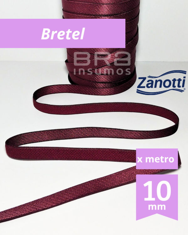 Producto - Bretel Papiro Zanotti 10 mm - Bordó Oscuro (x Metro)