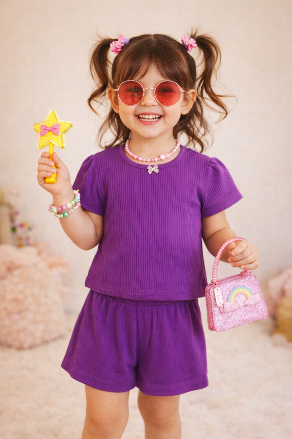 Producto - Remera y short morley violeta