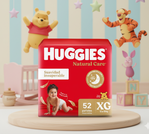 Producto - Huggies Natural Care XG x52 unidades (hasta 15 kg)