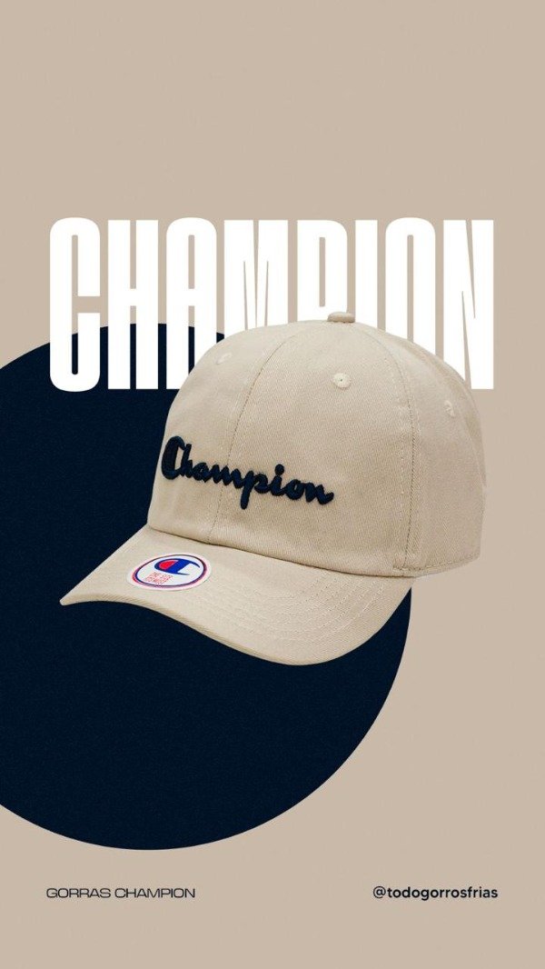 Producto - GORRA CHAMPION BEIGE LOGO AZUL