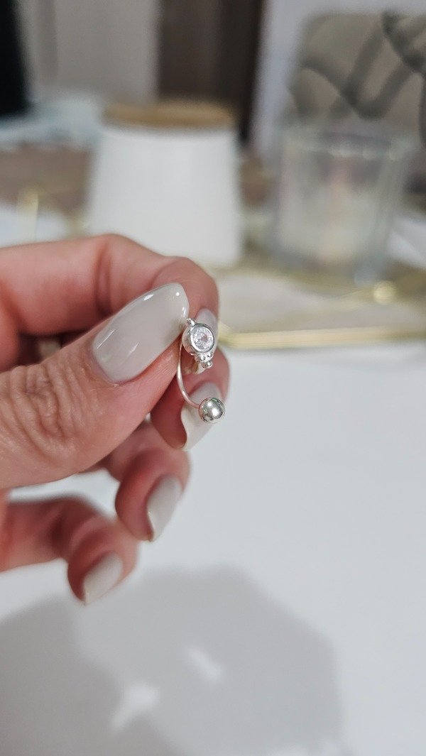 Producto - Piercing para ombligo con cubic redondo. Plata