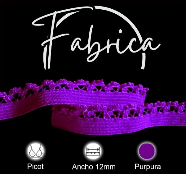 Producto - Picot Coronita Púrpura Noche 12mm (1 metro)