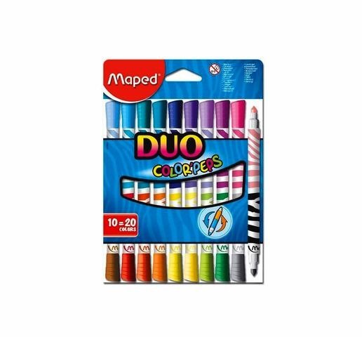Producto - MARCADOR AL AGUA COLOR PEPS DUO CAJA X10 MAPED