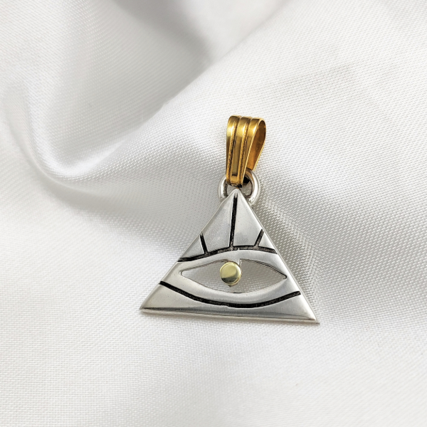 Producto - Dije Ojo de la Providencia Grande en Plata y Oro - 1