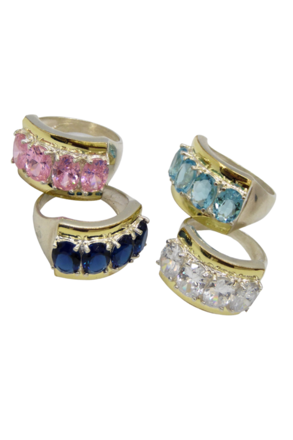 Producto - Maxi anillo con cubics plata y oro