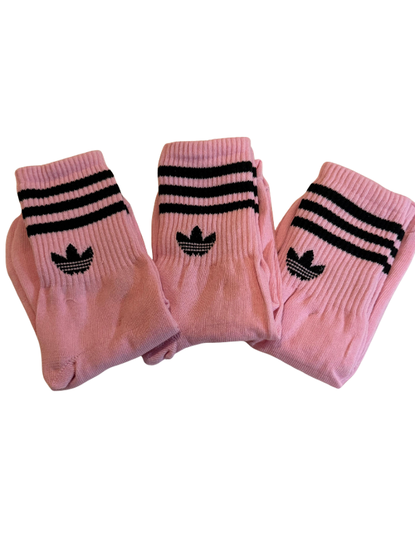 Producto - Par Media Caña Adidas Rosa con Negro