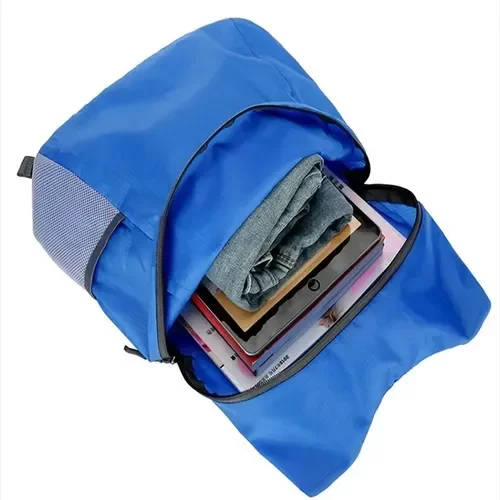 Producto - MINI MOCHILA PLEGABLE IMPERMEABLE LIVIANA COLORES SURTIDOS - 4