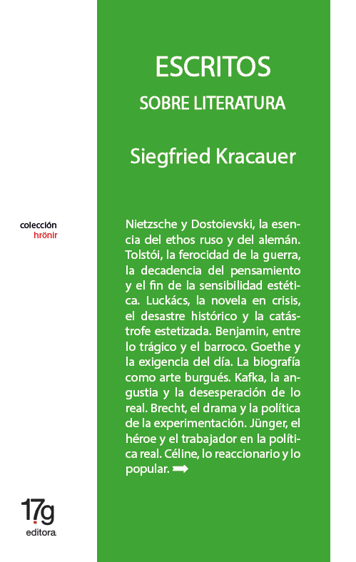 Producto - Siegfried Kracauer - Escritos sobre literatura