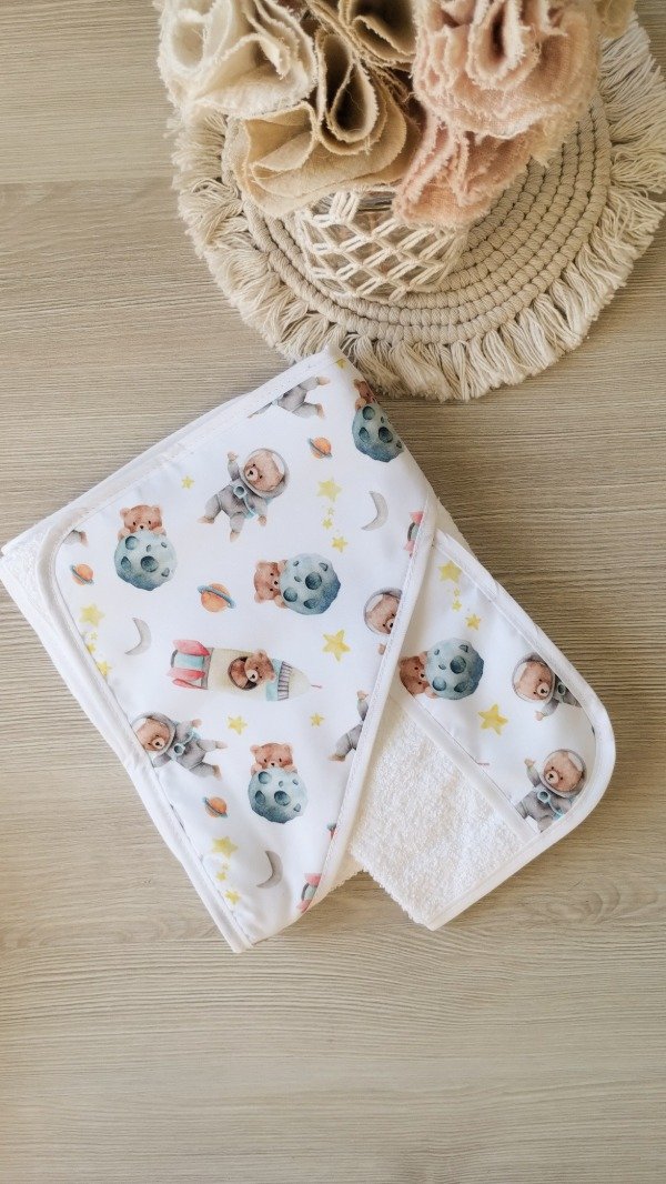 Producto - Toallón con babita OSO EN EL ESPACIO