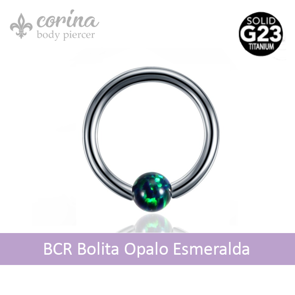 Producto - BCR Titanio - Bolita Opalo Esmeralda