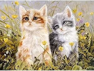 Producto - DIAMOND PAINTING 30X30 GATITOS EN LA HIERBA