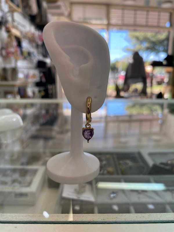 Producto - Aros Solitario Colgante Corazón - 4