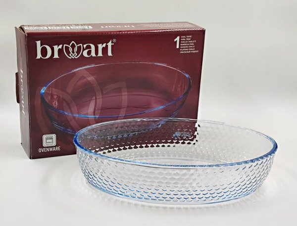 Producto - Fuente de vidrio templado Broart ovalada