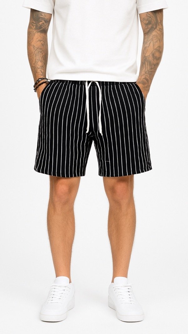 Producto - Short Negro Rayado