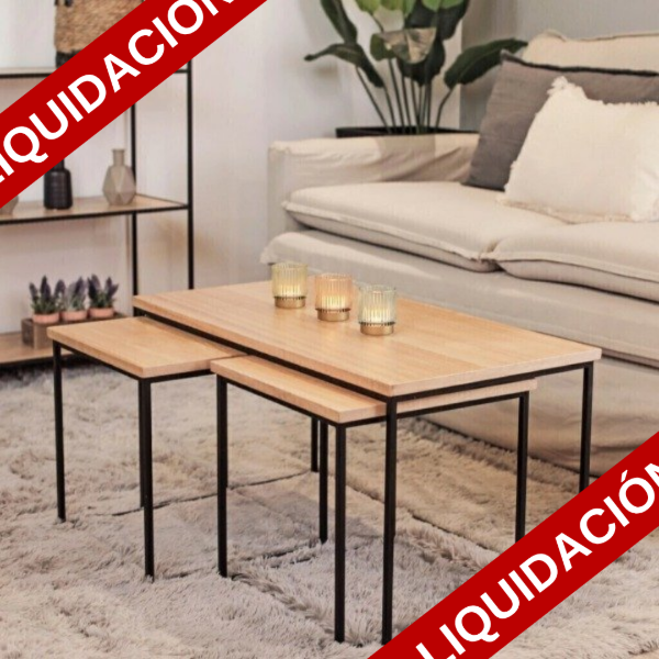 Producto - Set Mesas Hidden Natural/Negro